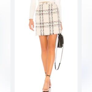 House of Harlow 1960 x Revolve Tweed Mini Skirt – Cream Plaid | Size M